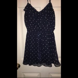 Navy/white polka dot dress. Hollister.